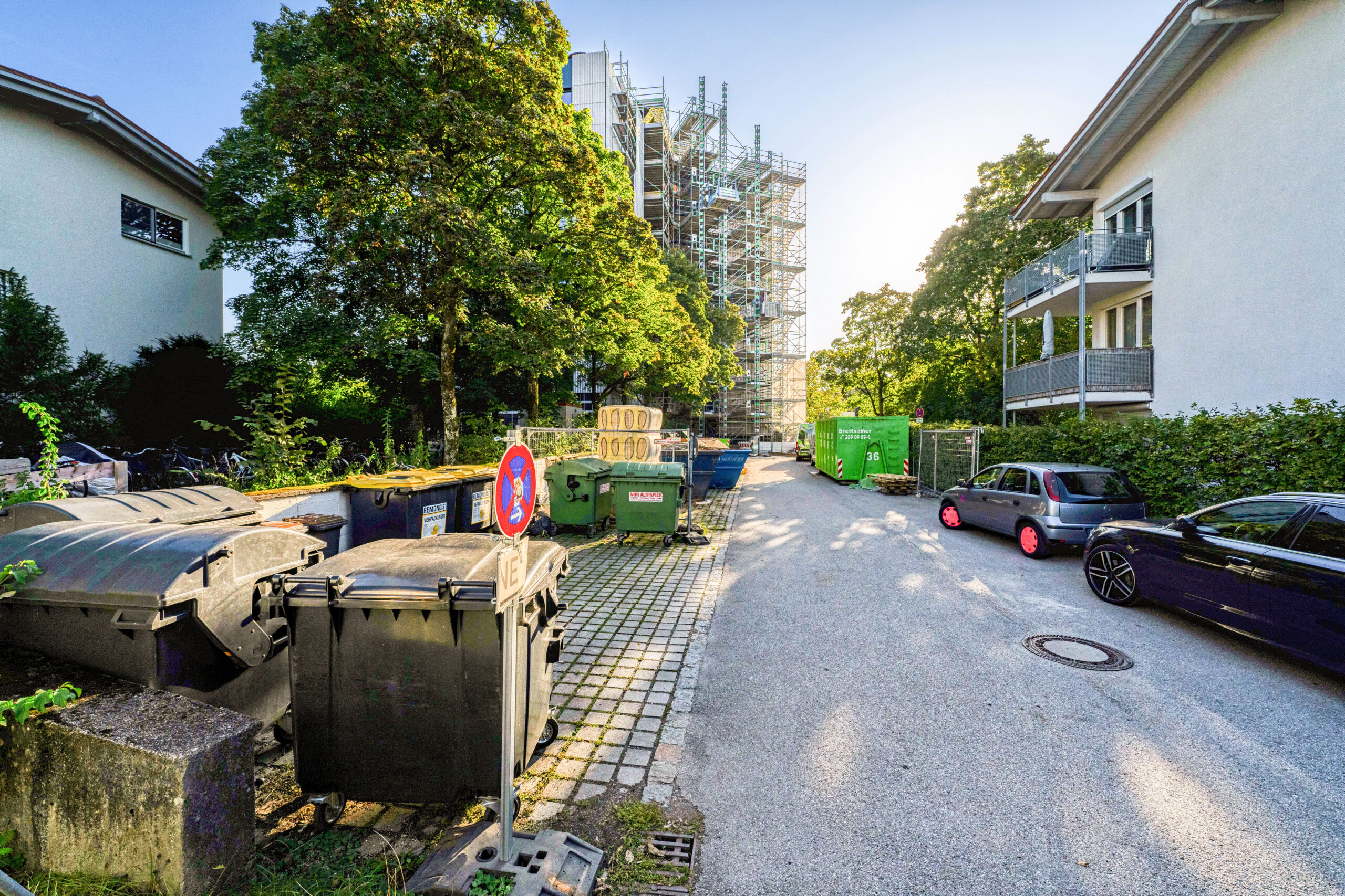 Sanierte Fassadenflächen in der Rubens-Straße 6, Ottobrunn