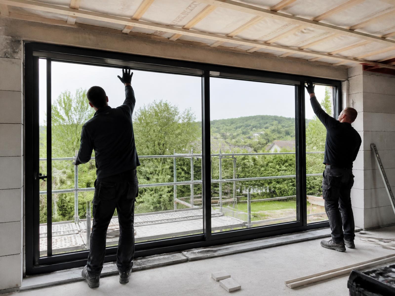 Neu eingebautes Fenster in einem sanierten Gebäude